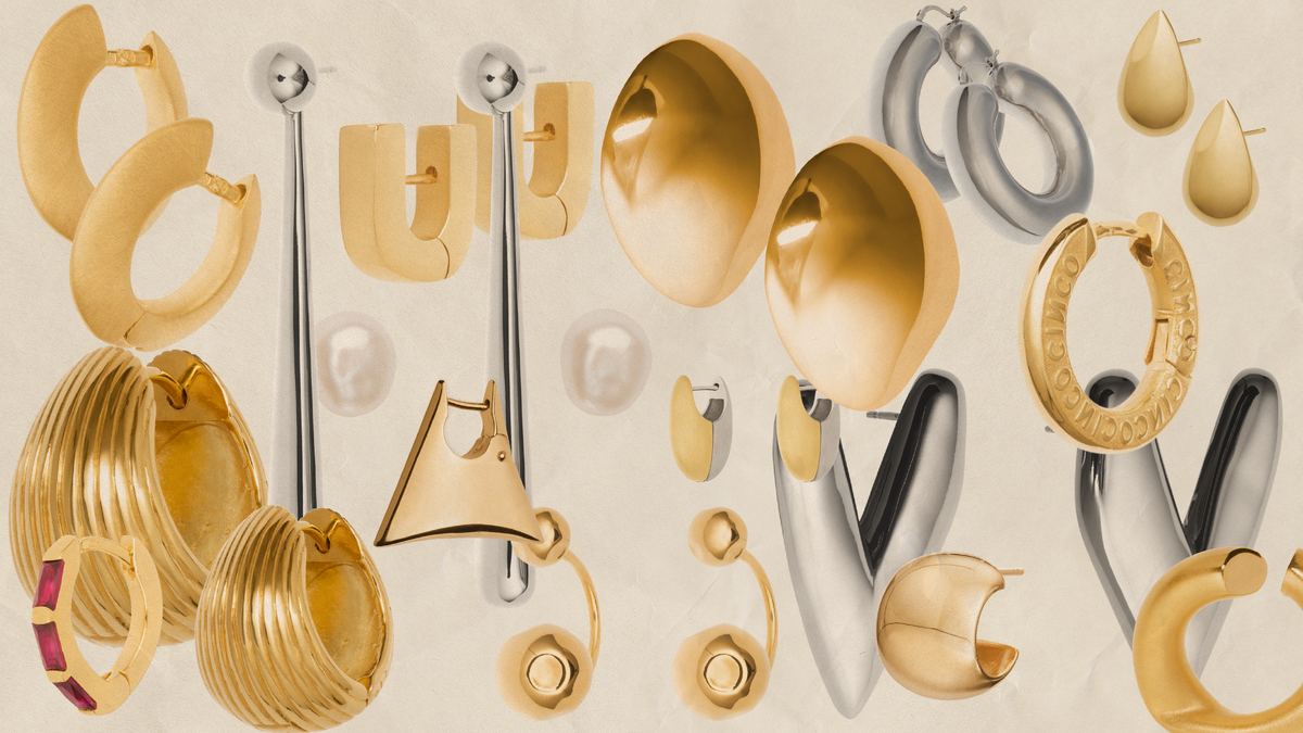 earrings for face shape quiz featuring various styles and colors including gold and silver designs.