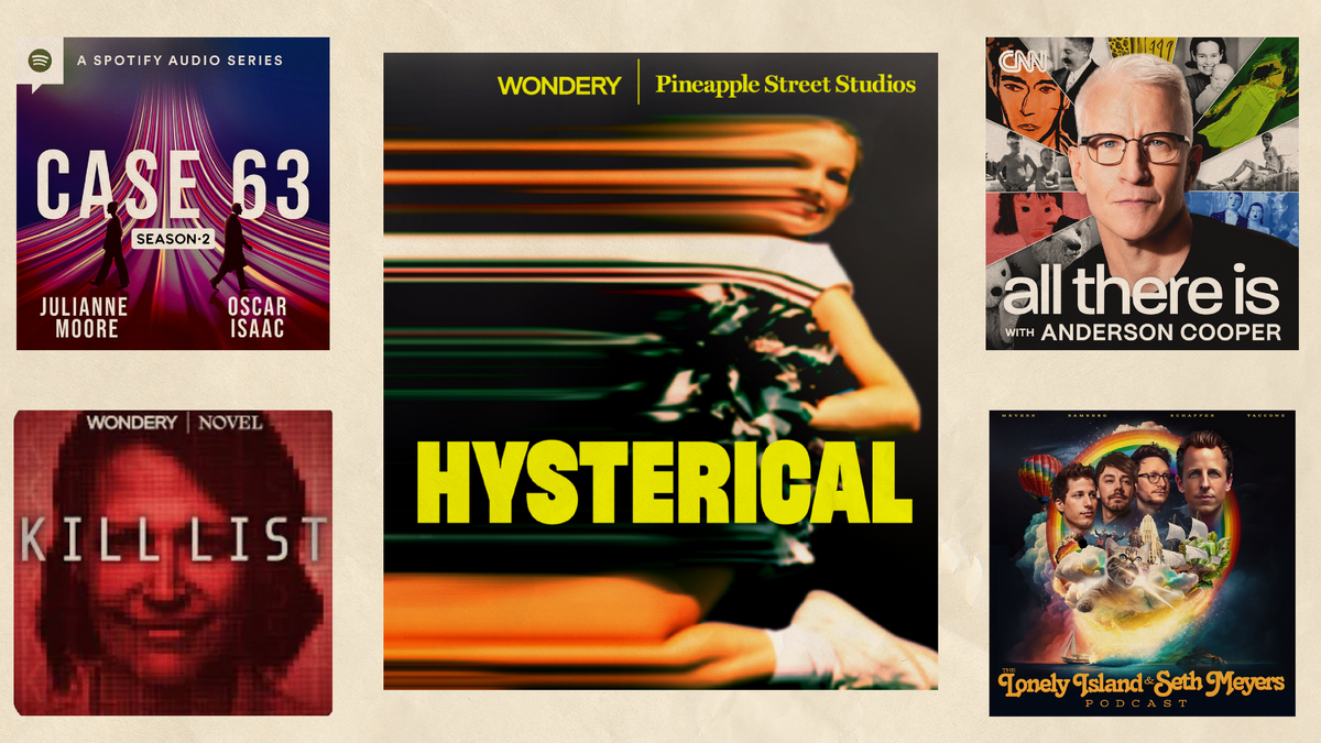 image showcasing top podcasts for January including titles like Case 63 and Hysterical