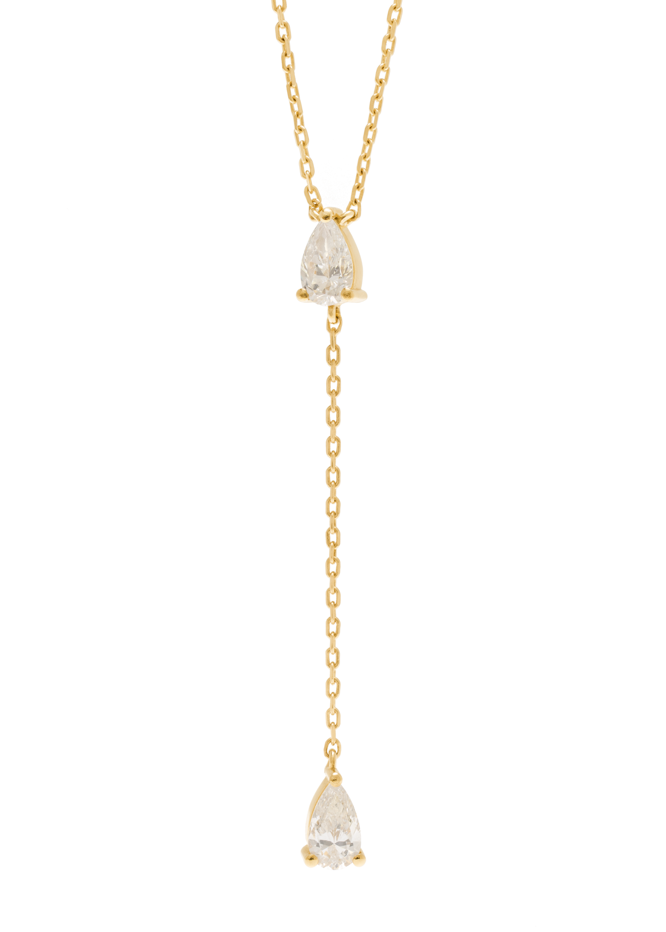 two diamonds linked 18k necklace