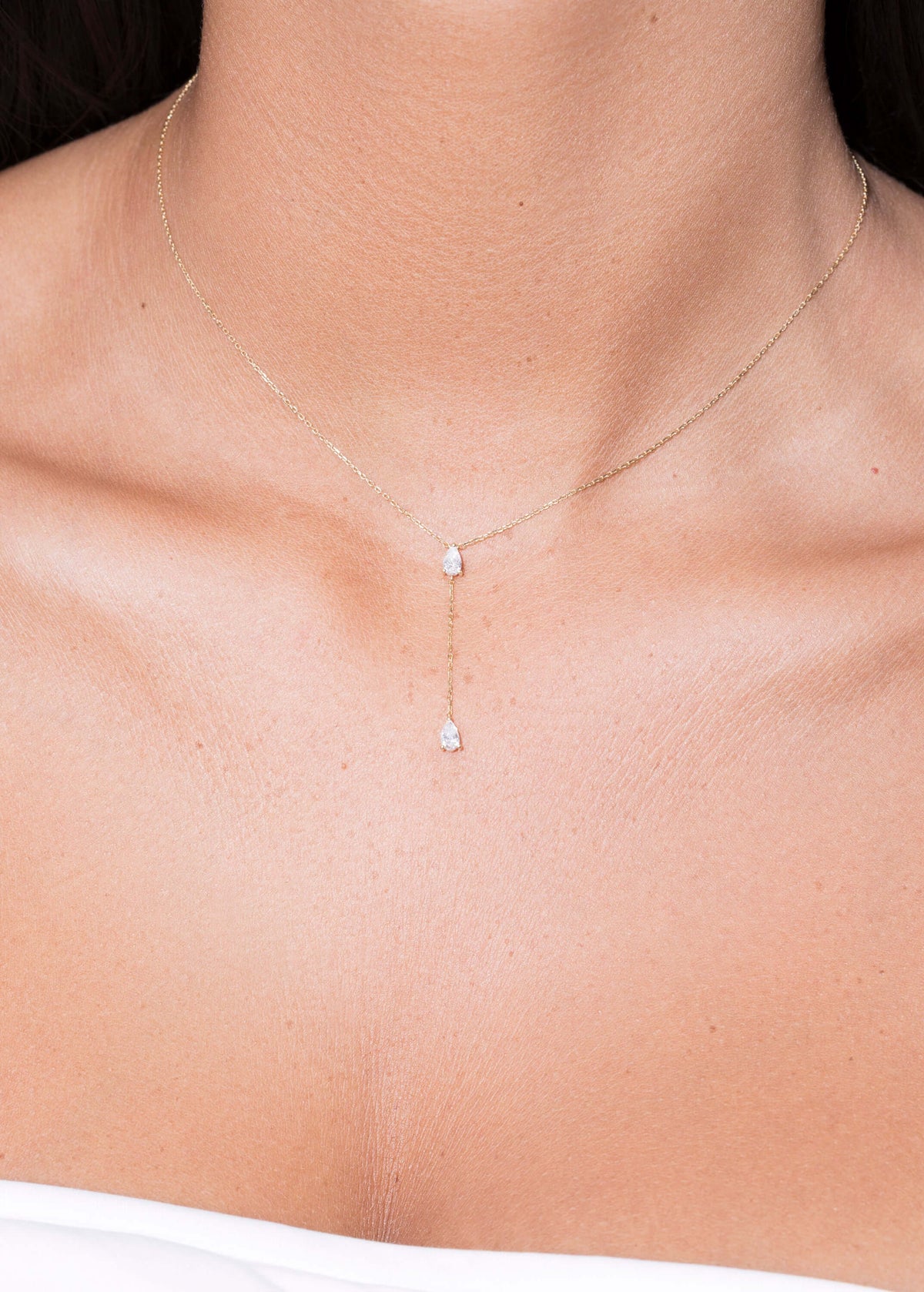 Two diamonds linked 18k necklace Necklaces