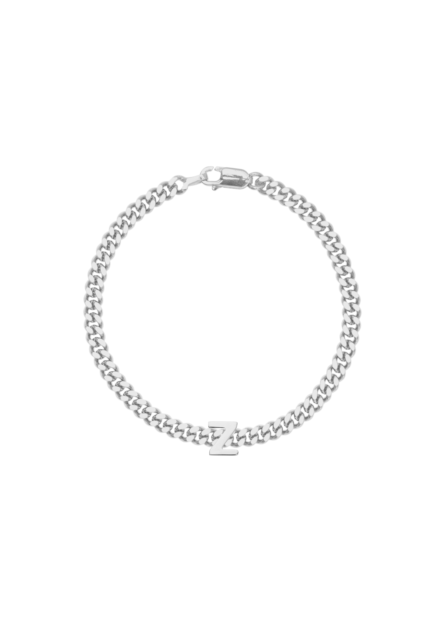 kids bracelet with letter Z in silver