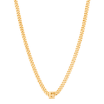 alphabet necklace with pendant E in gold
