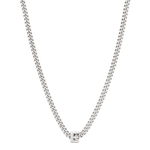 alphabet necklace with pendant E in silver