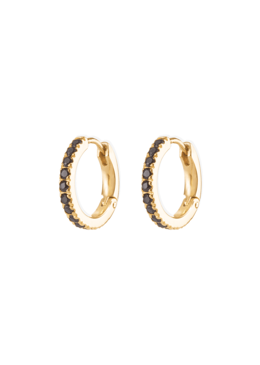 amina black huggies Earrings