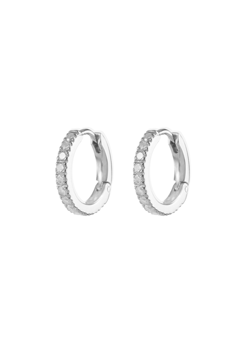 amina white huggies Earrings