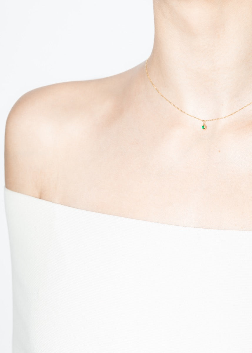 mock necklace 18k emerald