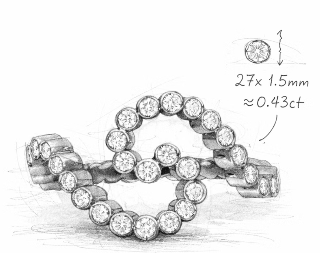 Celine Diamond 18k Circle Ring Rings