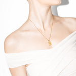 model wearing aimee necklace in gold