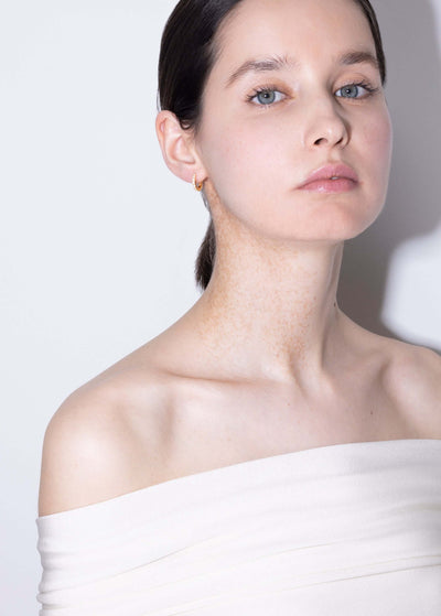 amina white huggies Earrings