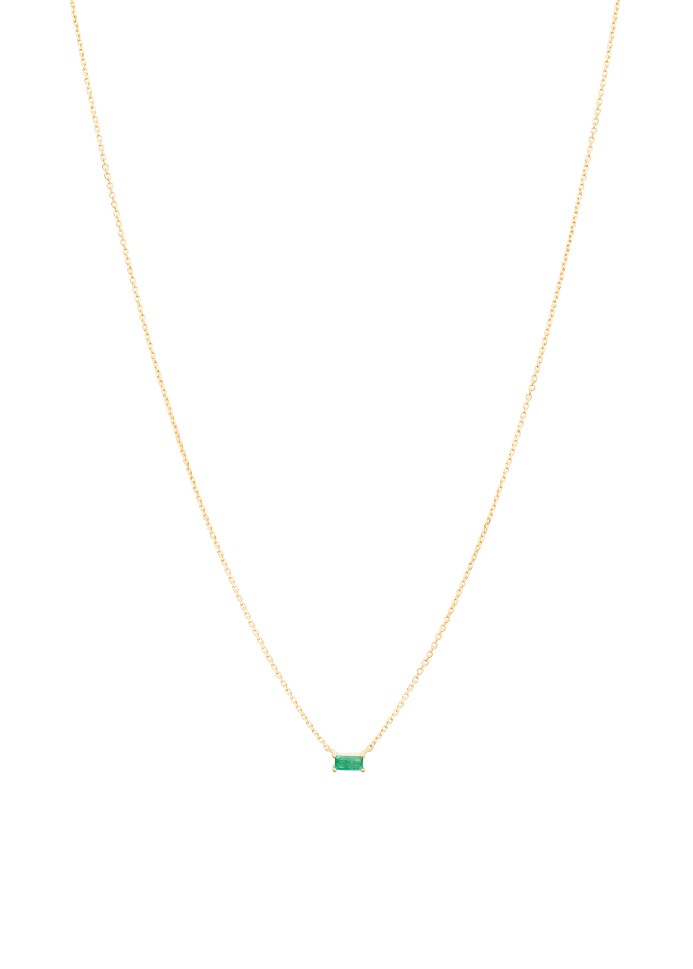 Emerald Baguette Necklace 18k