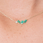 emerald and diamond 18k necklace necklace