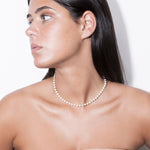 model wearing filomena necklace