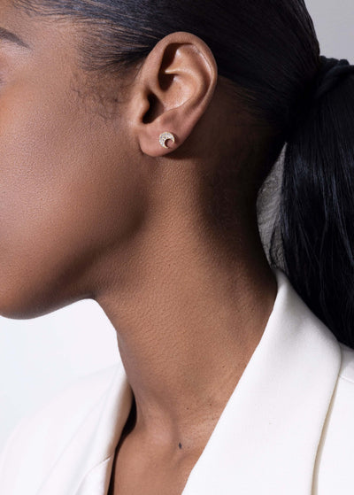 Mush stud 18k emerald Earrings