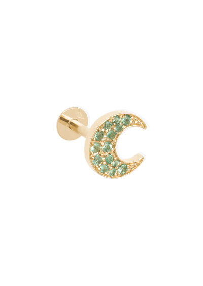 Mush stud 18k emerald Earrings