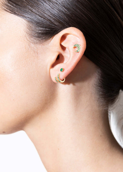 Balalai stud 18k emerald Earrings
