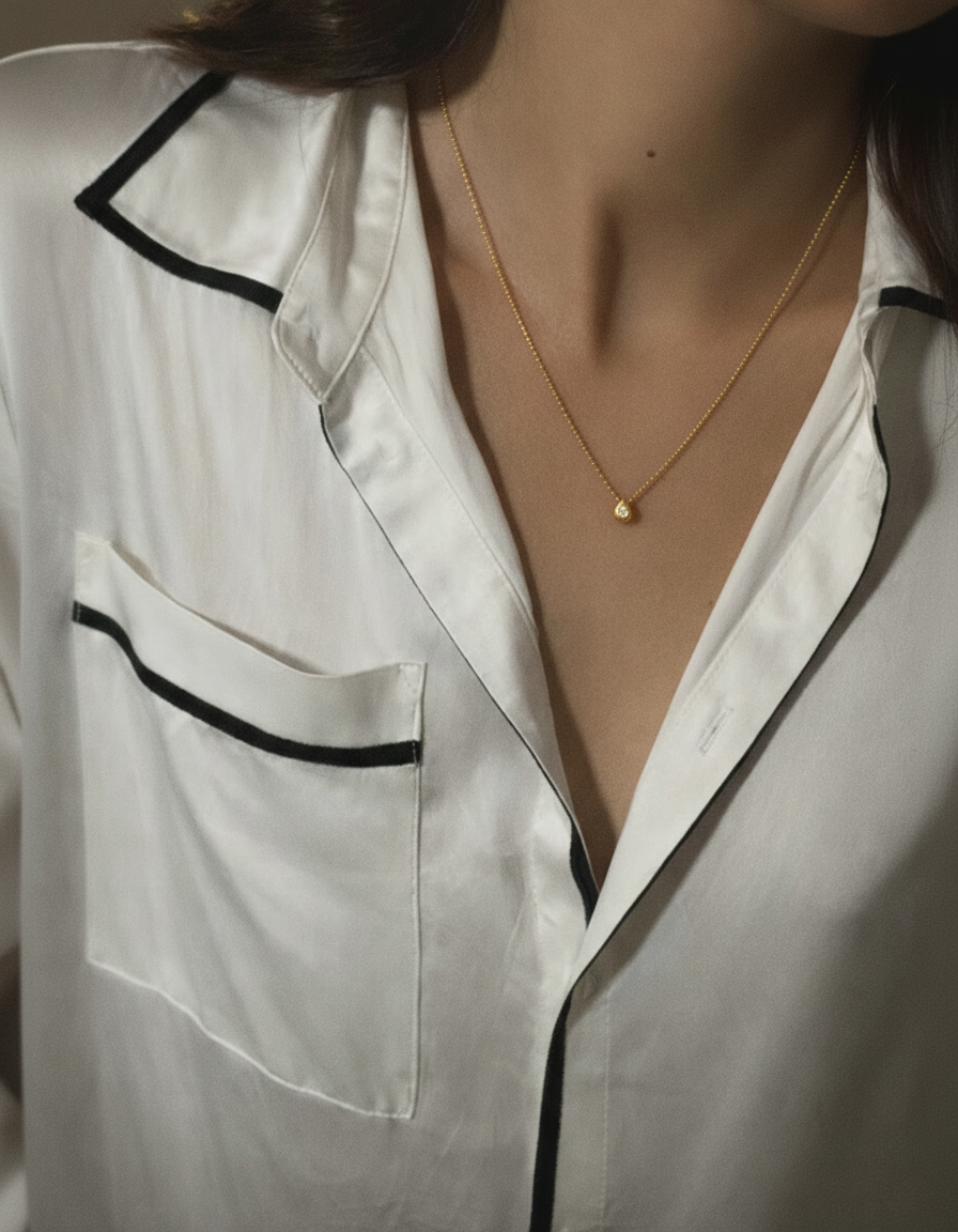 unperfect sphere chain 18k diamond necklace