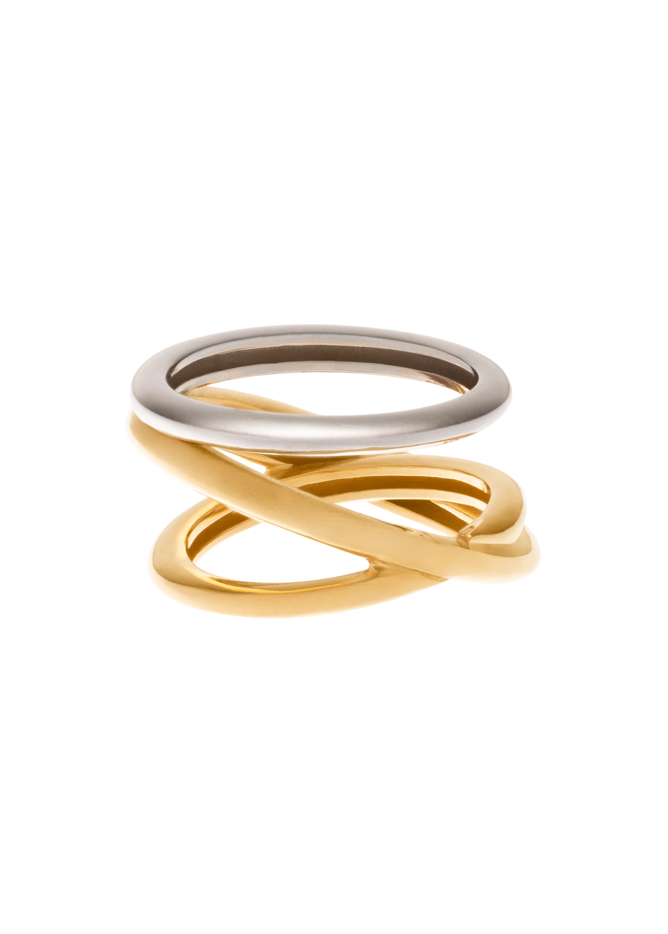 Zara Sculptural Two-Tone Ring Rings